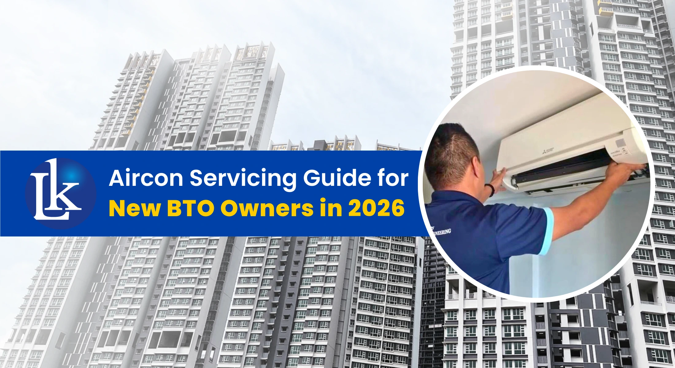 Aircon servicing in a new BTO flat in Singapore