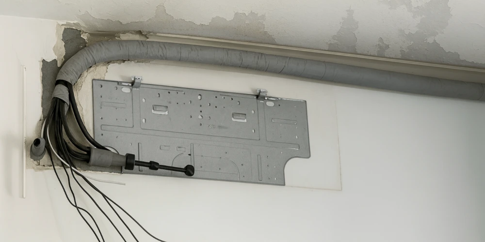 Technician checking aircon refrigerant gas level using pressure gauge