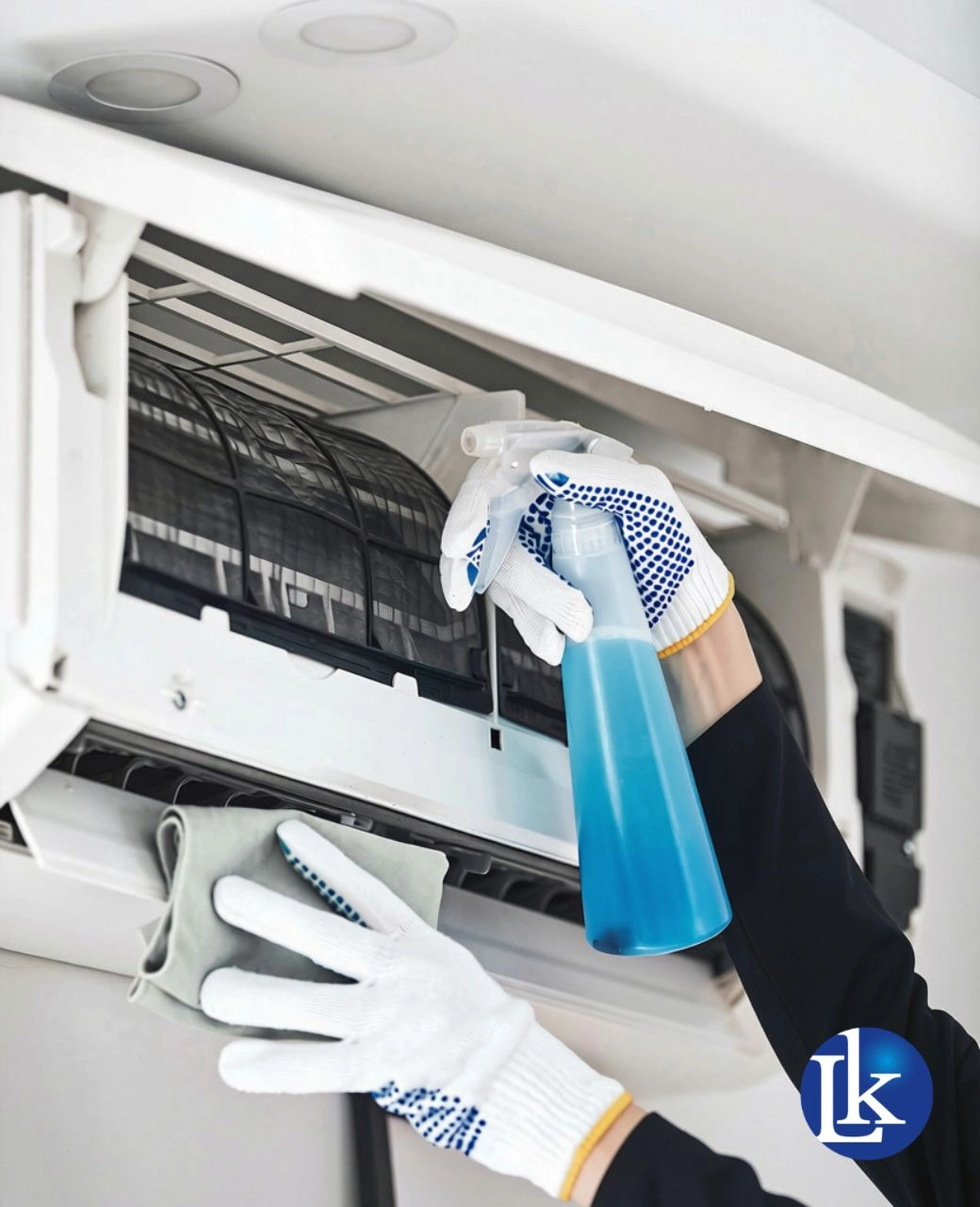 Aircon dismantled for chemical servicing in Singapore
