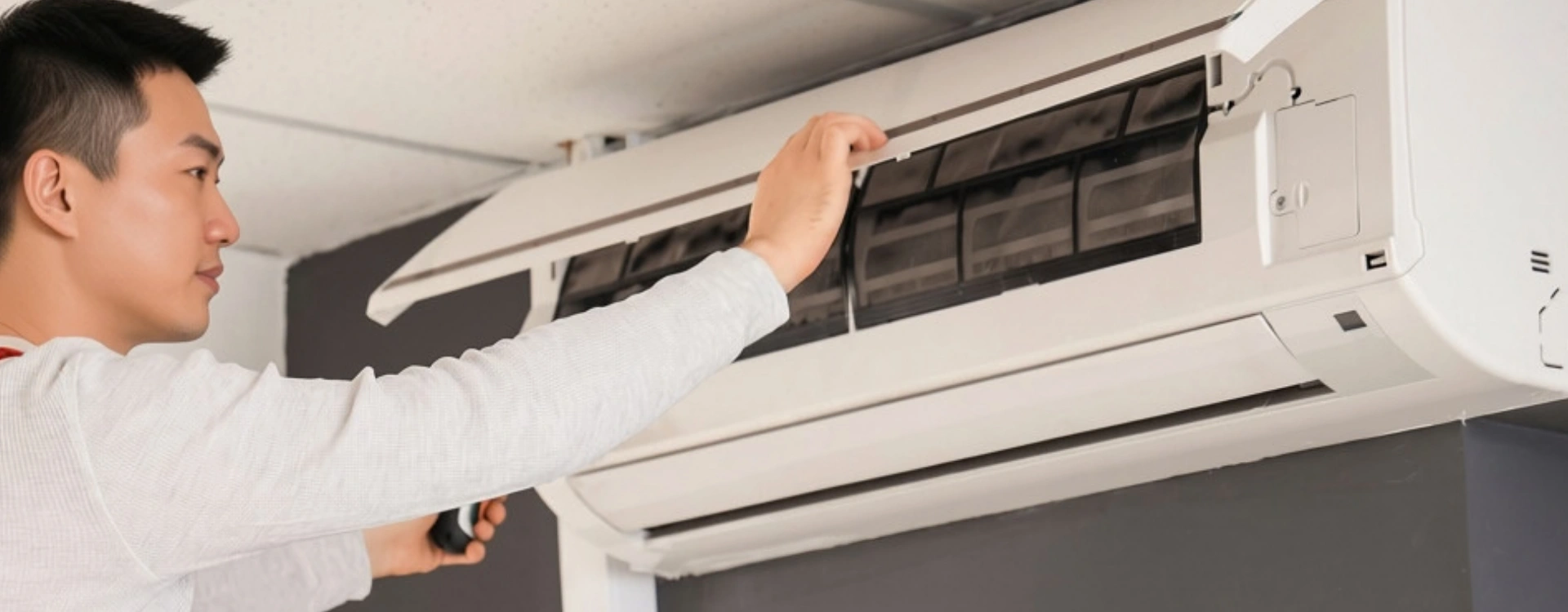 Commercial ceiling cassette aircon servicing in Pioneer