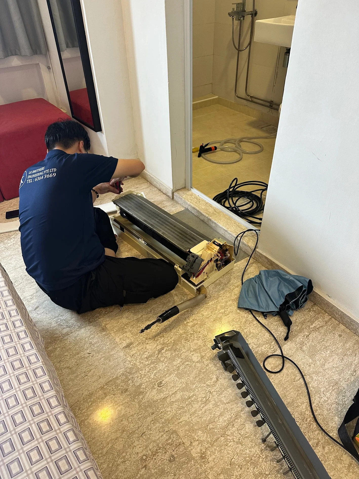 Aircon Service Dismantle | LK Brothers Aircon Chemical Overhaul